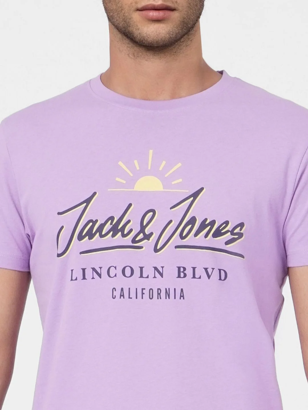 Purple Graphic Print Crew Neck T-shirt - Image 5