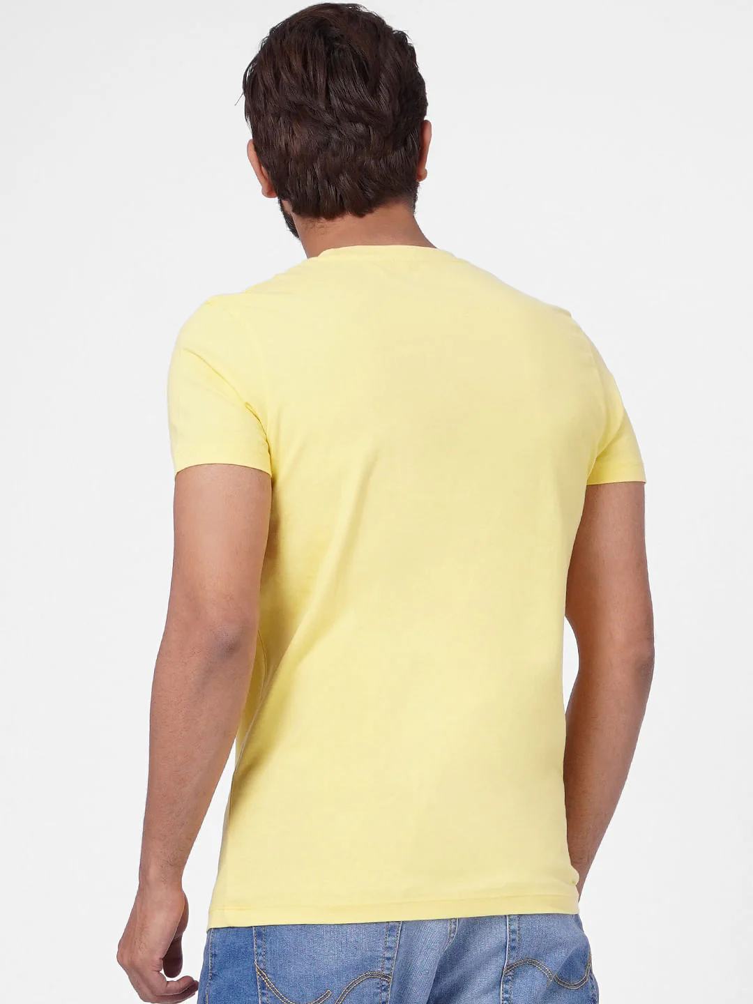 Yellow Graphic Print Crew Neck T-shirt - Image 4
