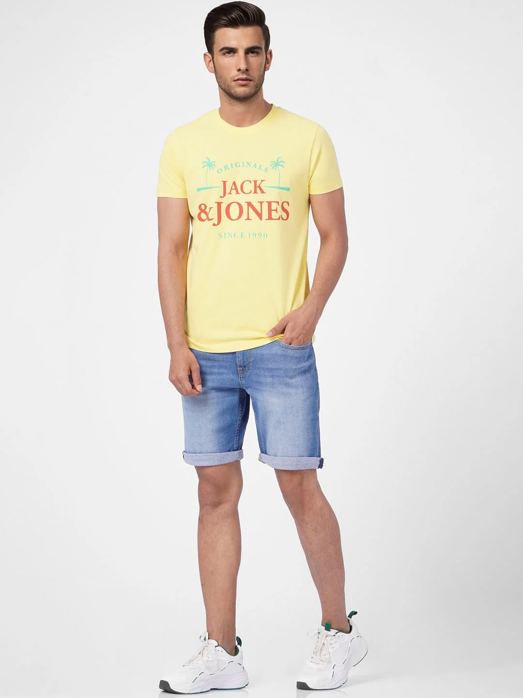 Yellow Graphic Print Crew Neck T-shirt - Image 5