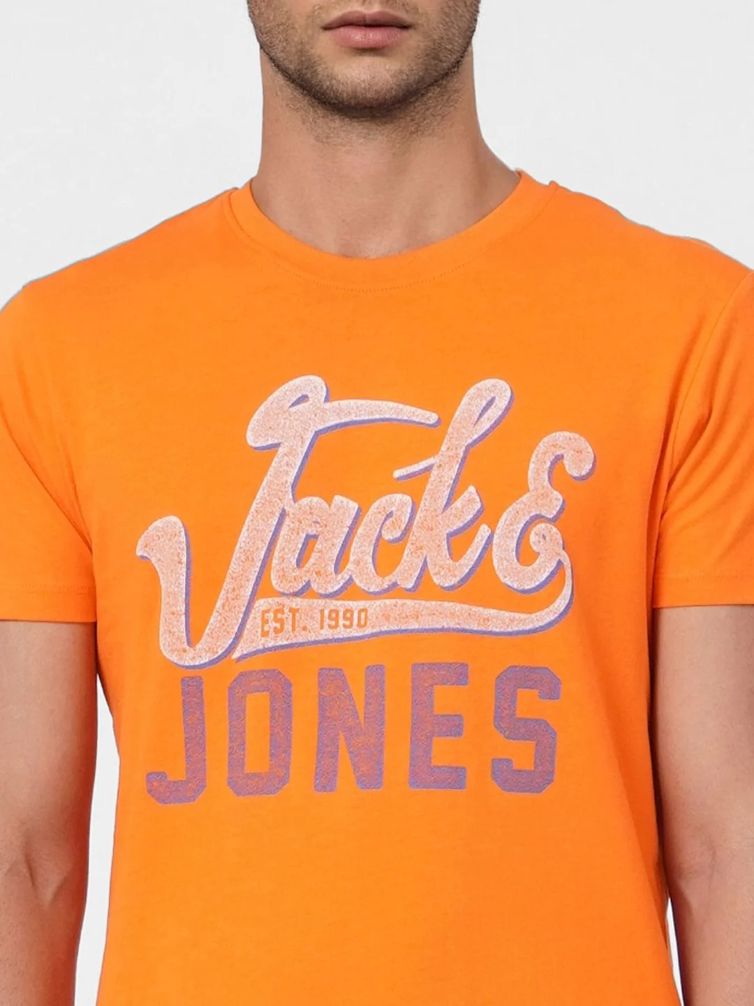 Orange Graphic Print Crew Neck T-shirt - Image 6