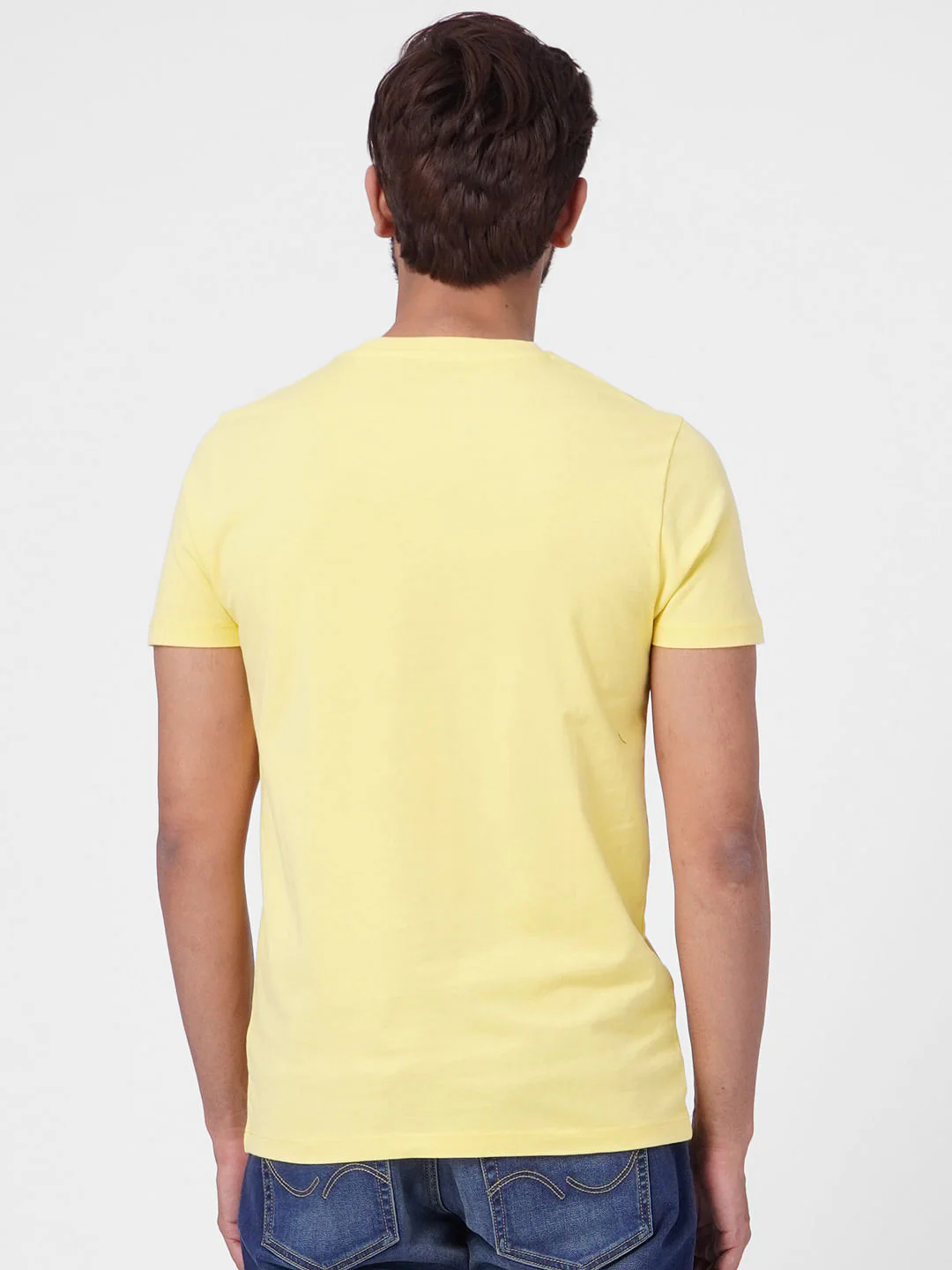 Yellow Logo Print Crew Neck T-shirt - Image 4