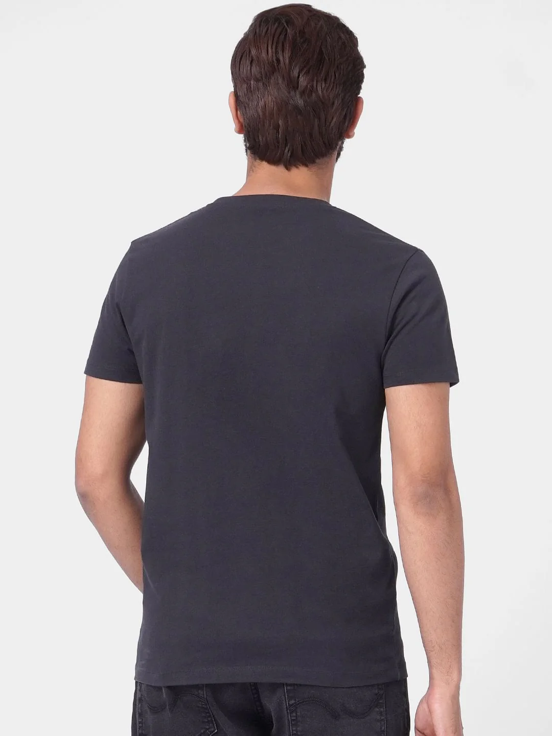 Black Graphic Print Crew Neck T-shirt - Image 4