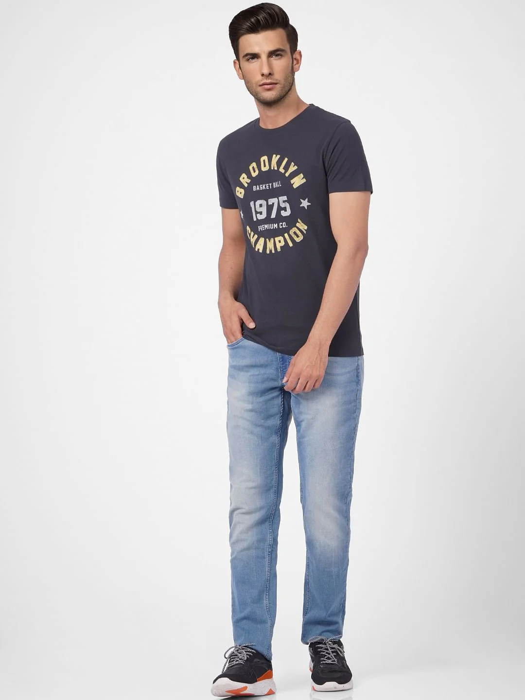 Black Graphic Print Crew Neck T-shirt - Image 5
