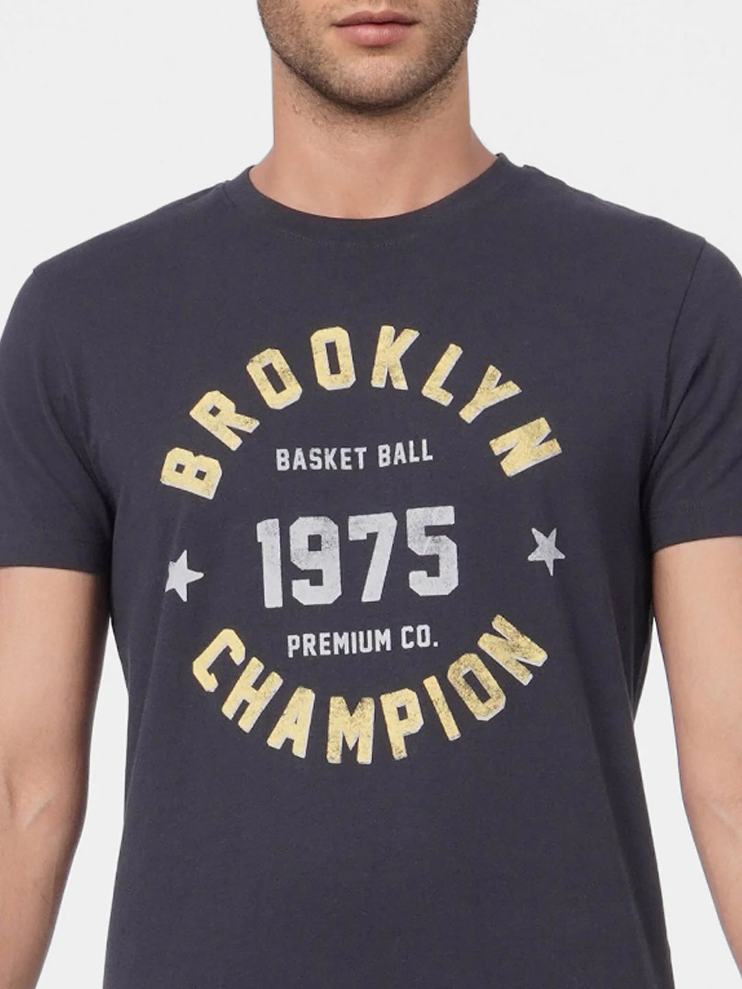 Black Graphic Print Crew Neck T-shirt - Image 6