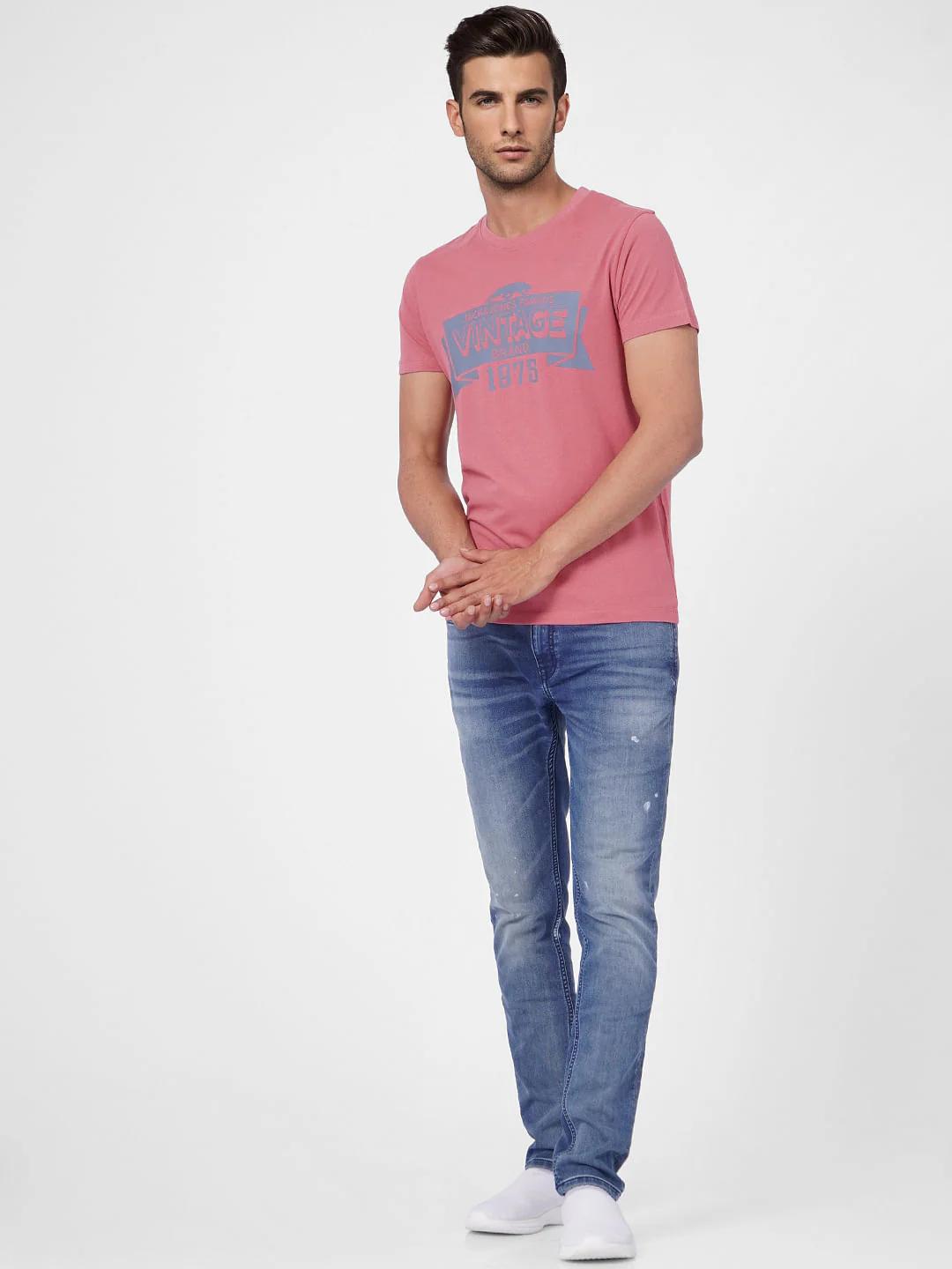 Pink Graphic Print Crew Neck T-shirt - Image 6