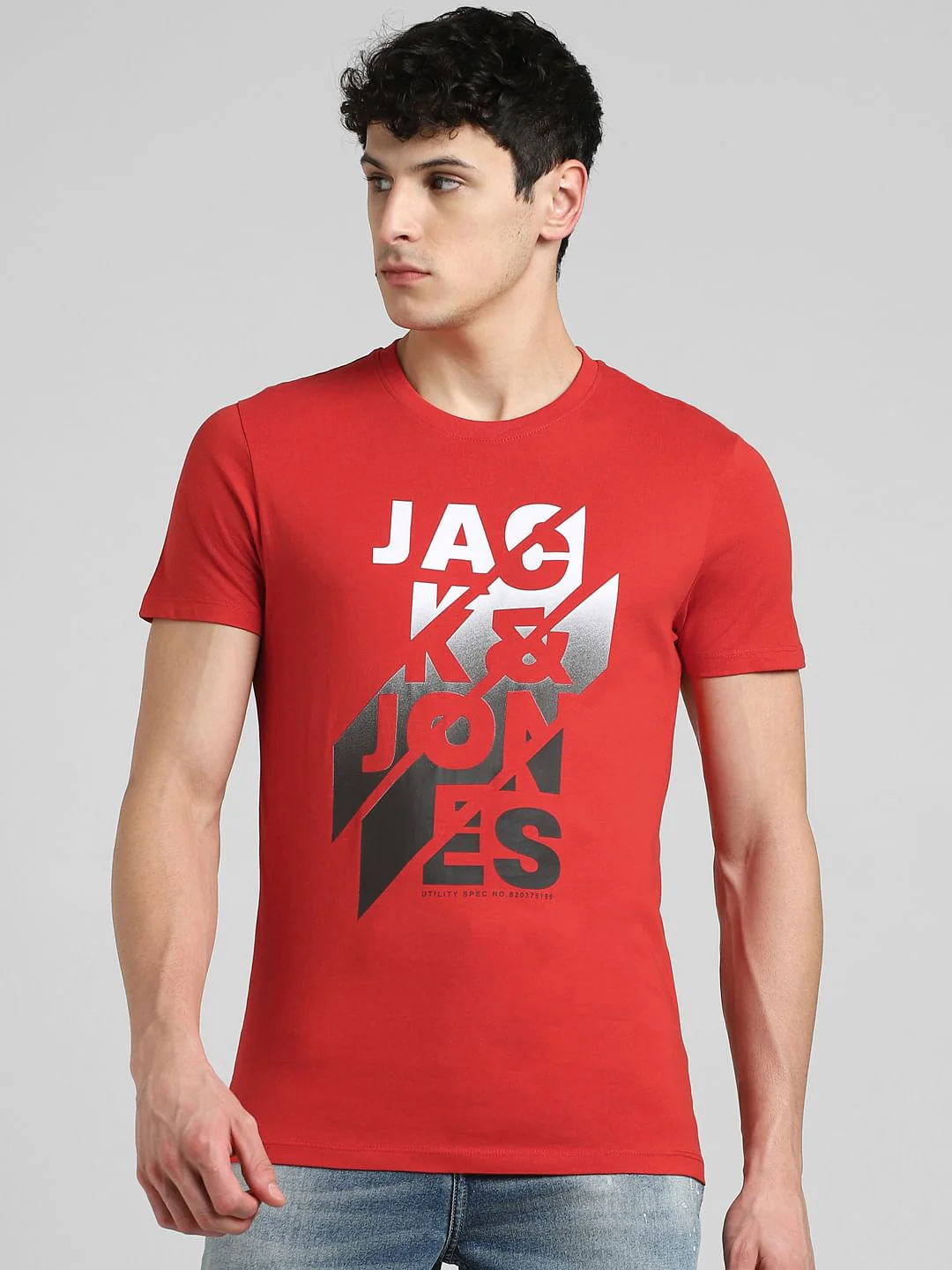 Red Graphic Print Crew Neck T-shirt - Image 2