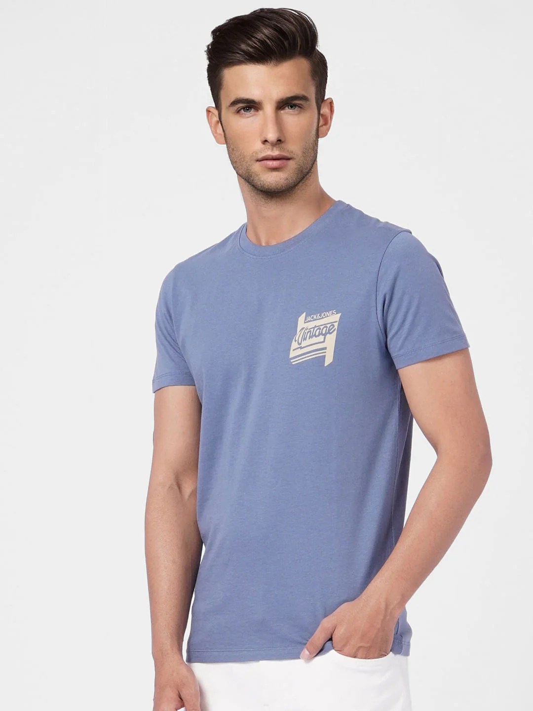 Blue Crew Neck T-shirt - Image 3