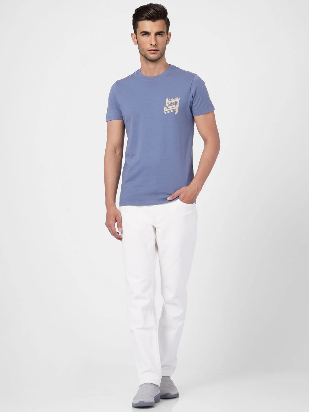 Blue Crew Neck T-shirt - Image 6