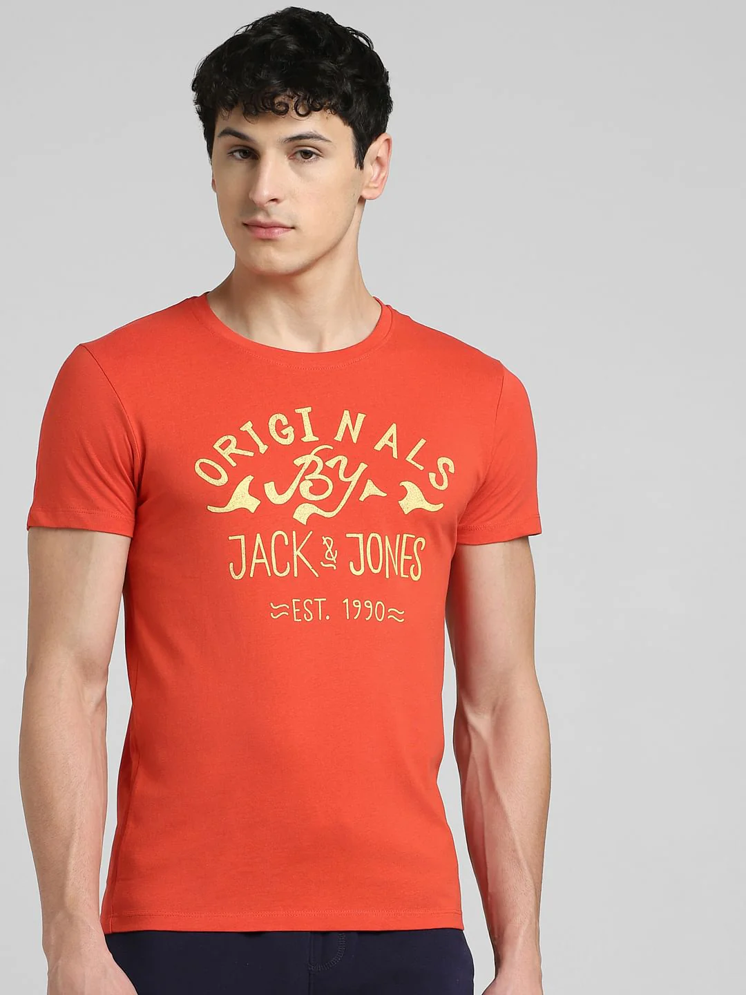 Red Graphic Print Crew Neck T-shirt - Image 2
