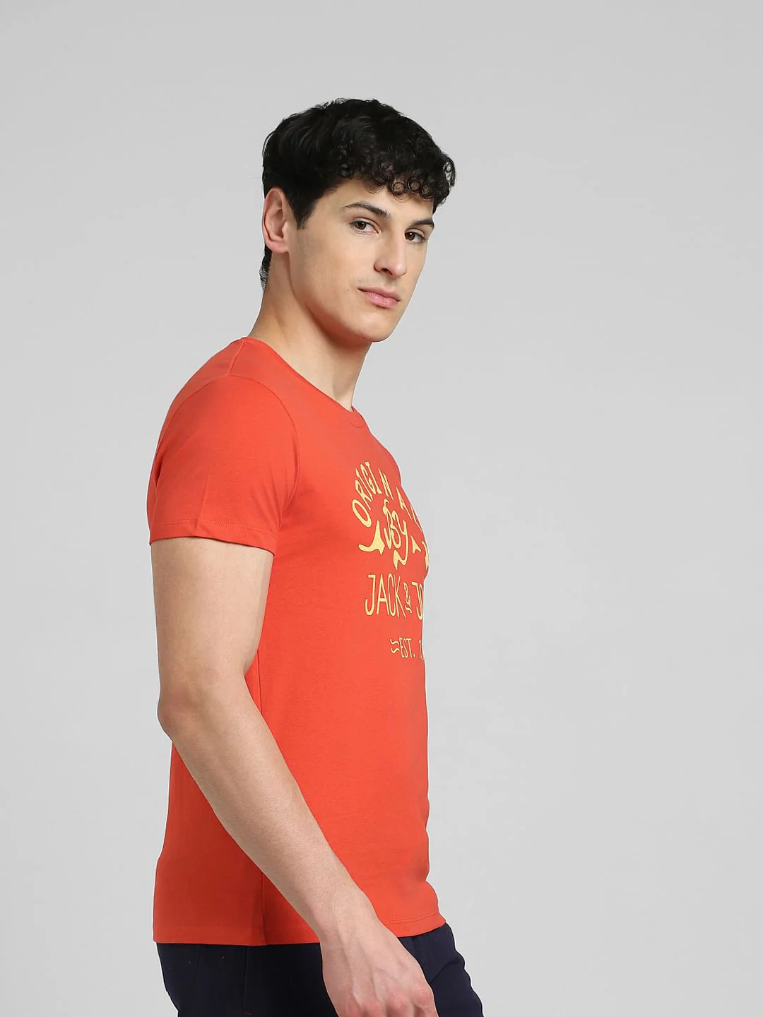 Red Graphic Print Crew Neck T-shirt - Image 3