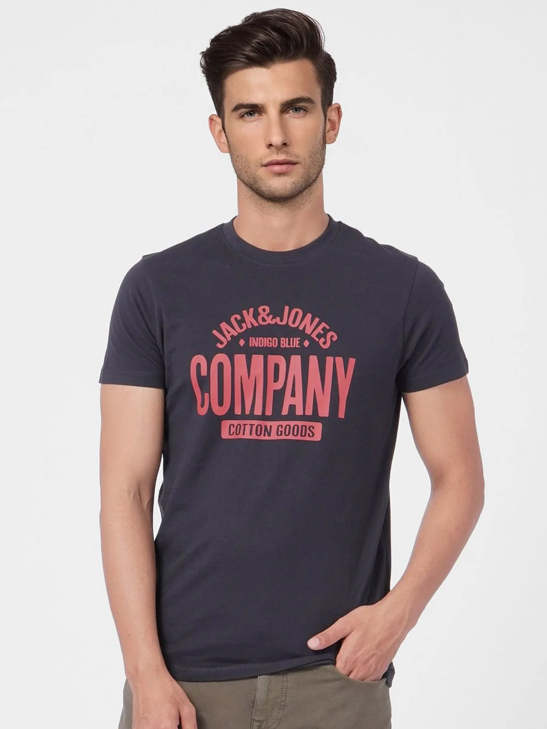 Black Graphic Print Crew Neck T-shirt - Image 2