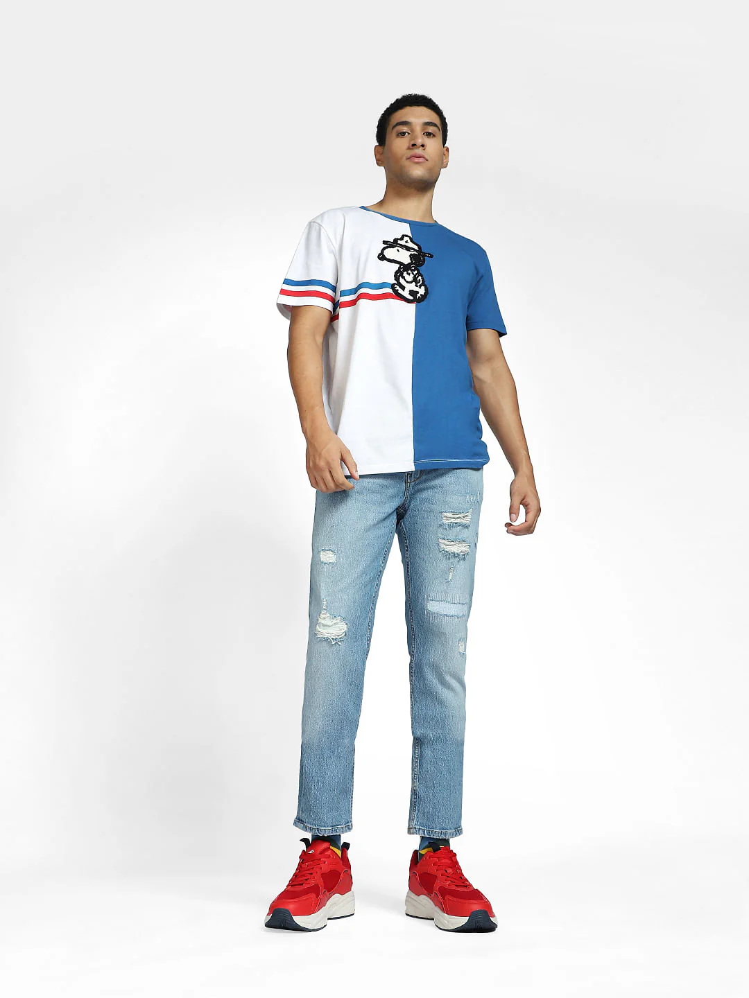 X PEANUTS Blue Graphic Print T-shirt - Image 6