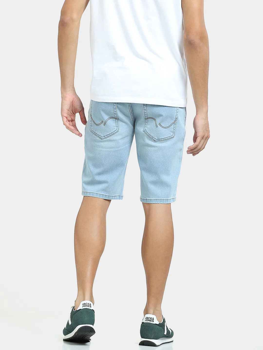 Light Blue Low Rise Denim Shorts - Image 4