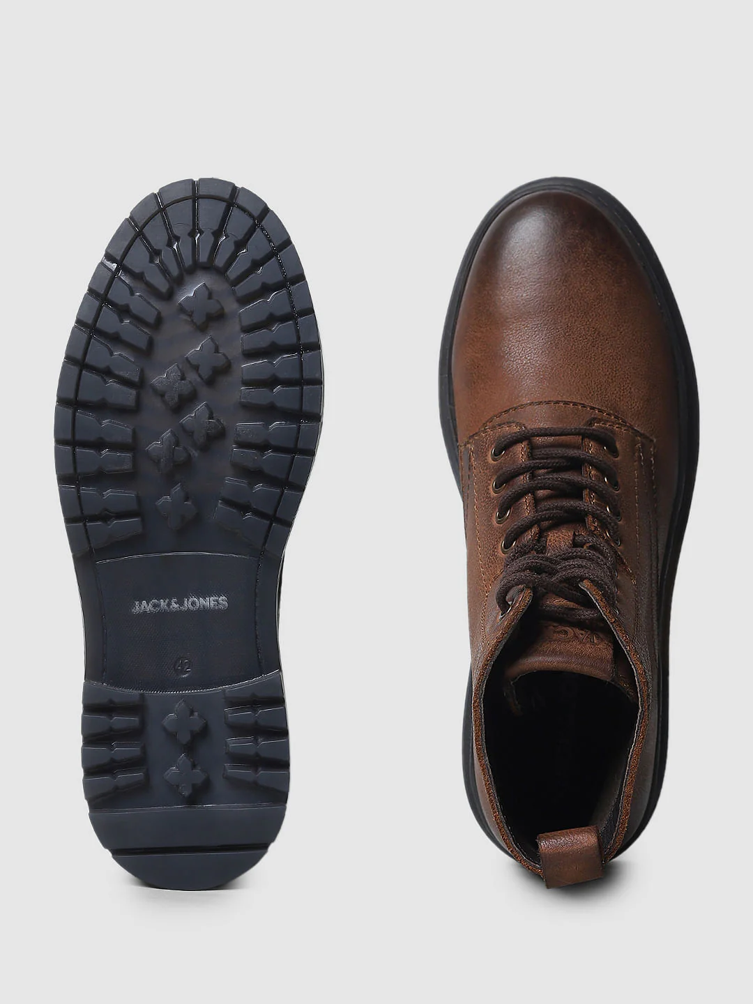 Brown Vintage Styled Leather Boots - Image 5