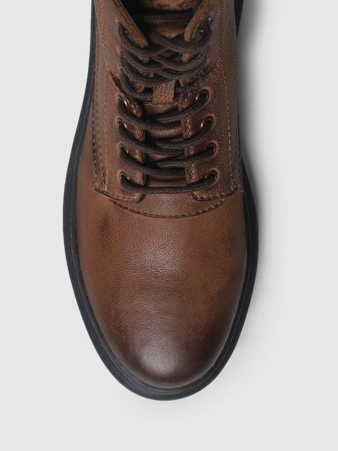 Brown Vintage Styled Leather Boots - Image 7