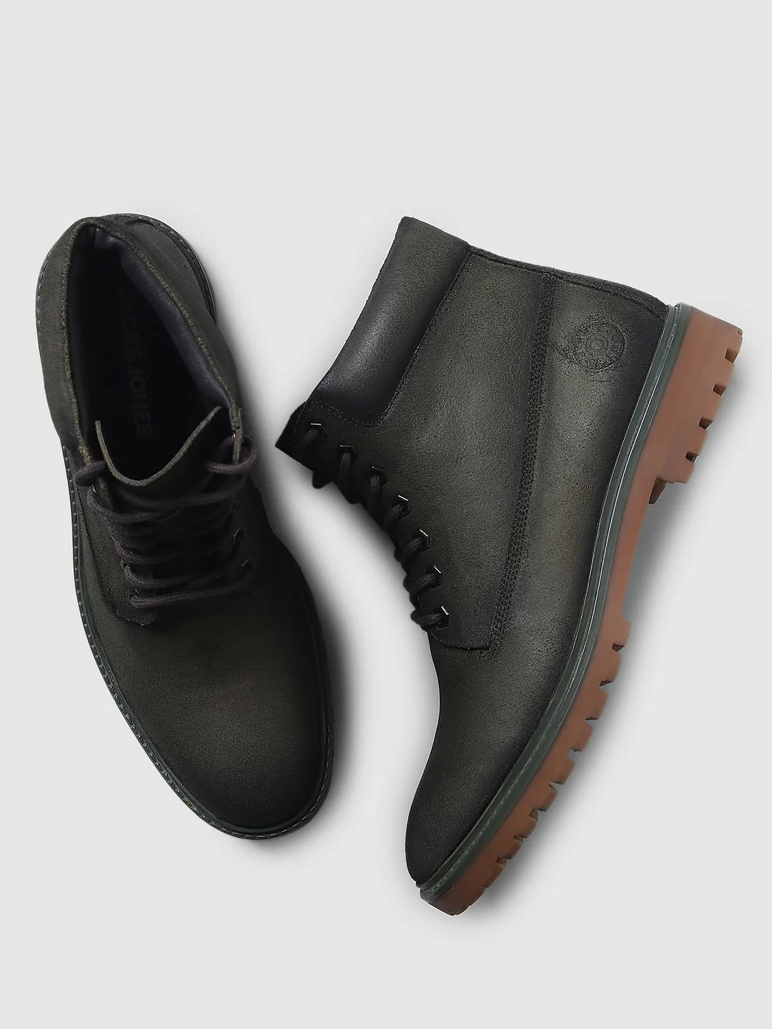 Olive Leather Boots - Image 2