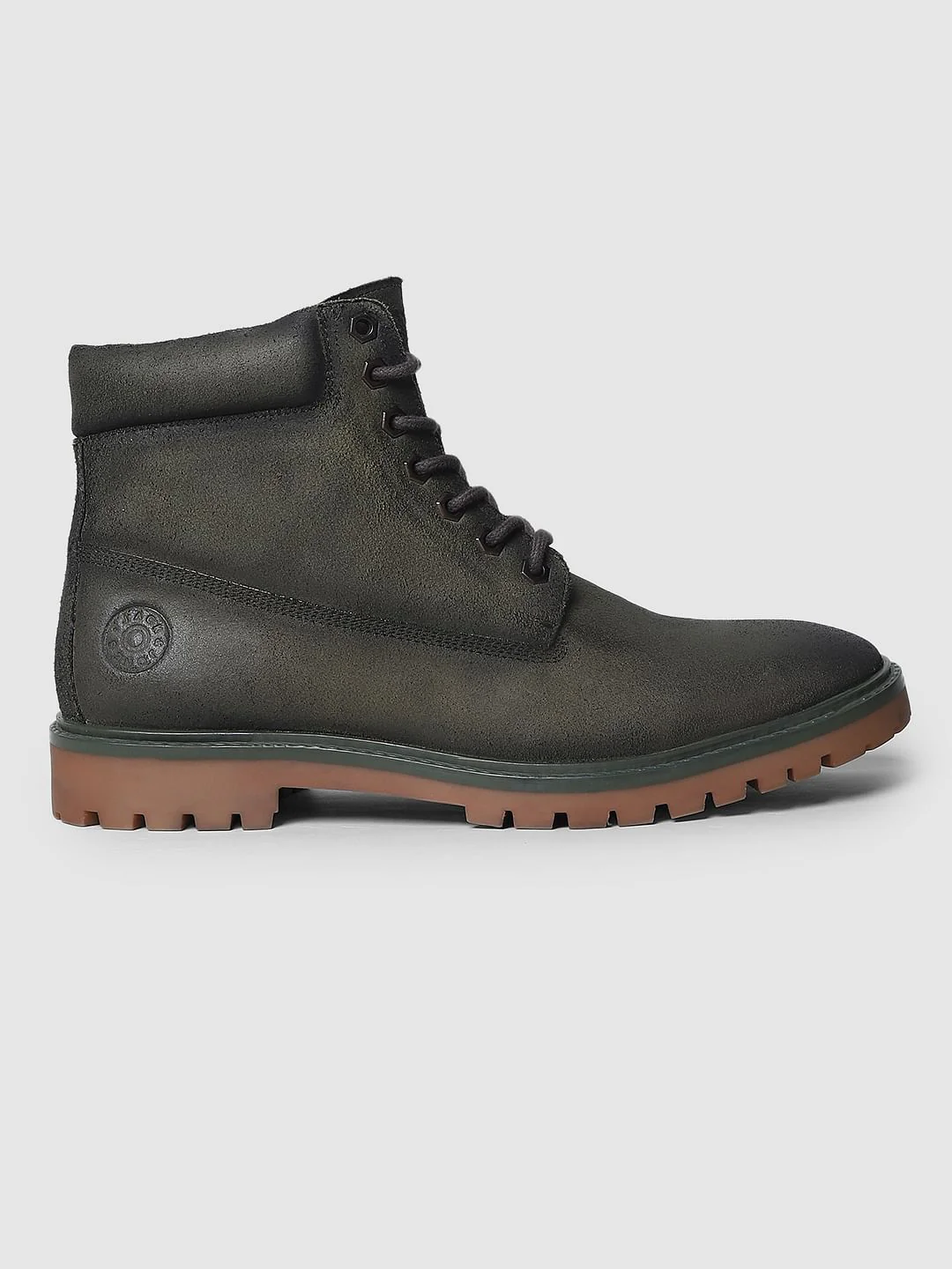 Olive Leather Boots - Image 3