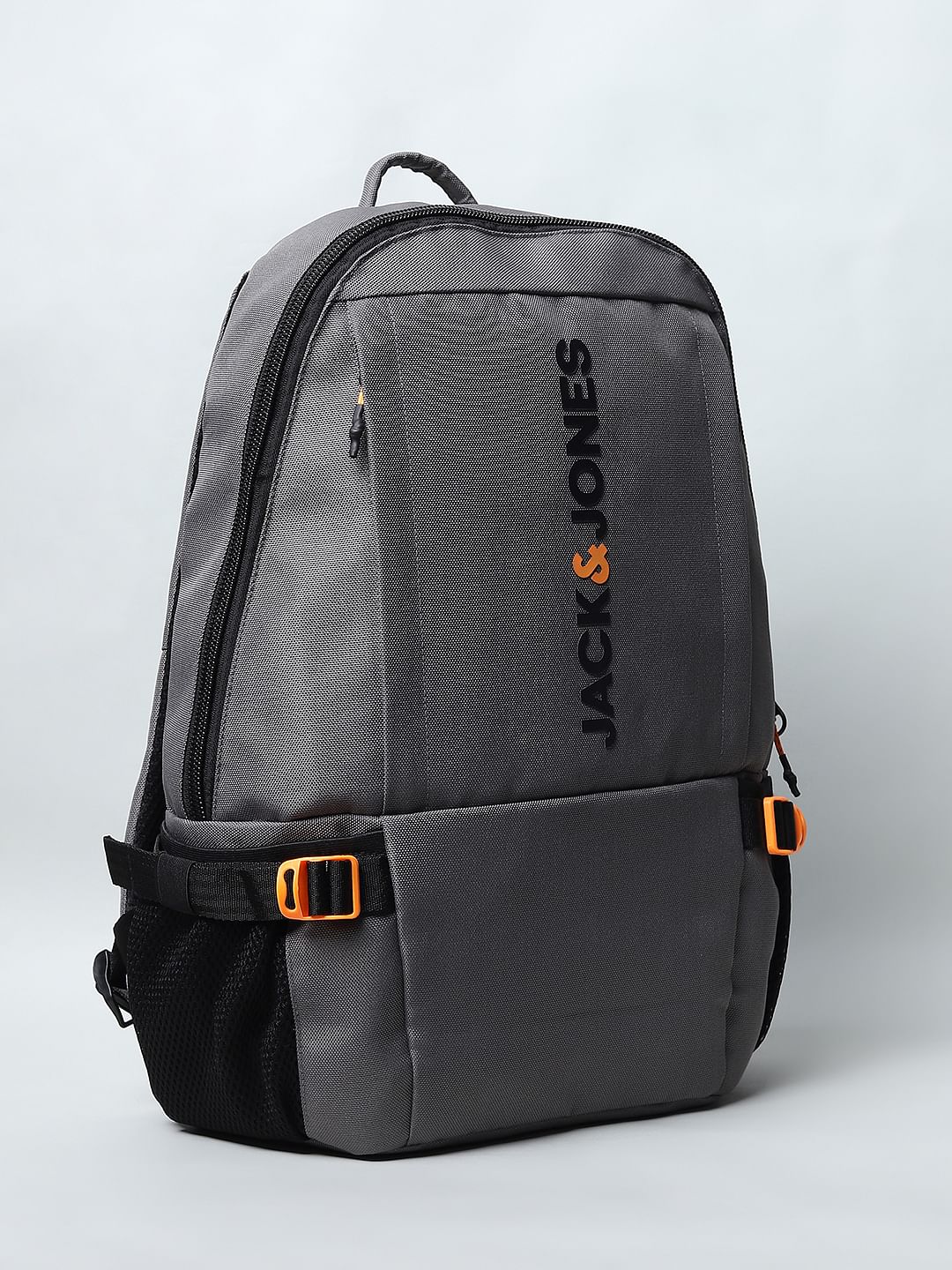 Grey Logo Print Backpack - Image 3
