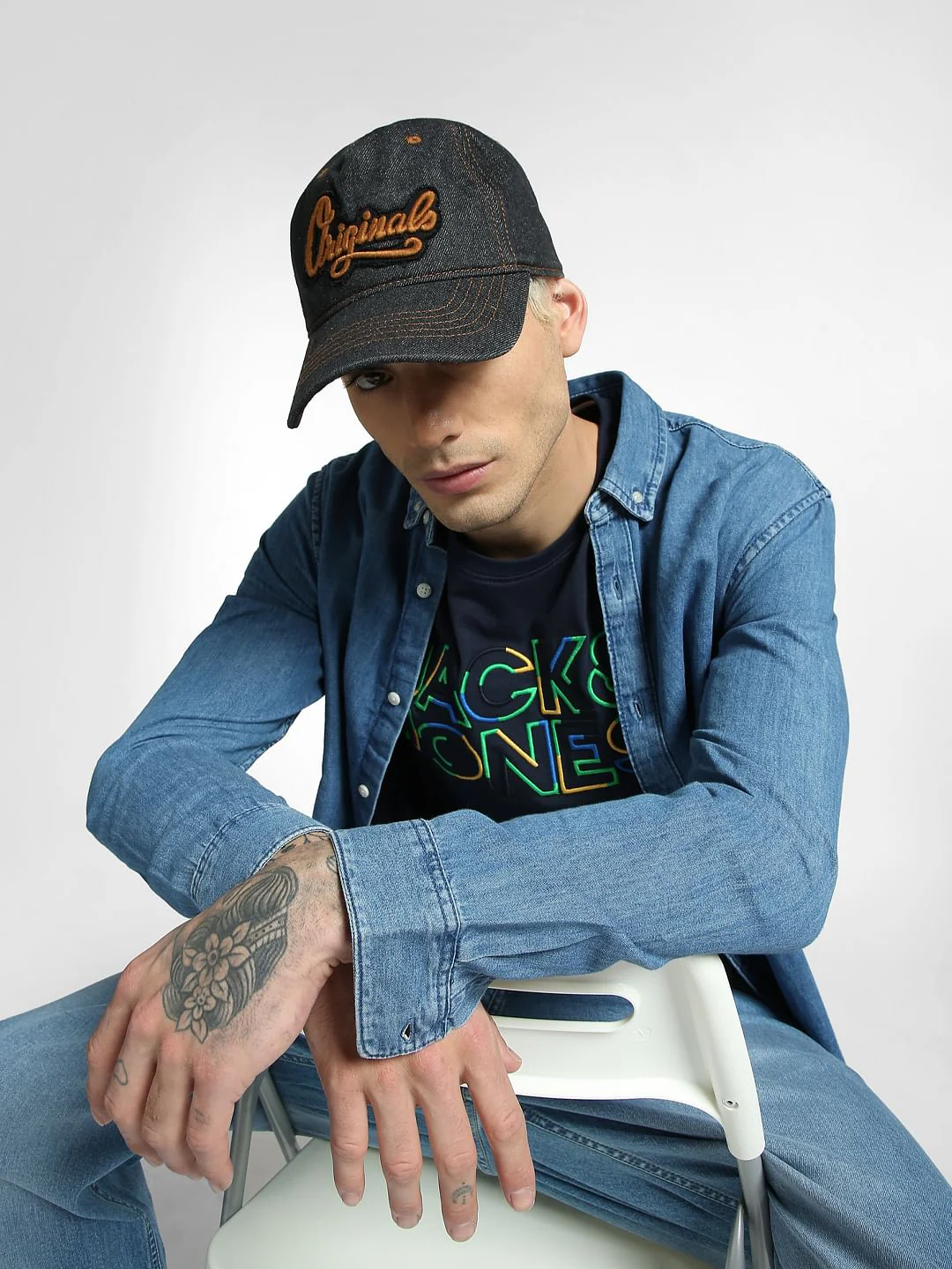 Blue Denim Baseball Cap - Image 2