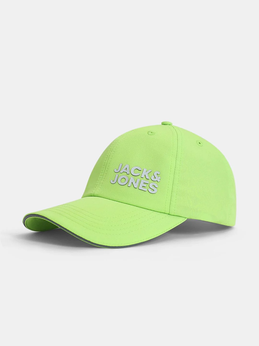 Neon Green Logo Print Activewear Cap - Image 2