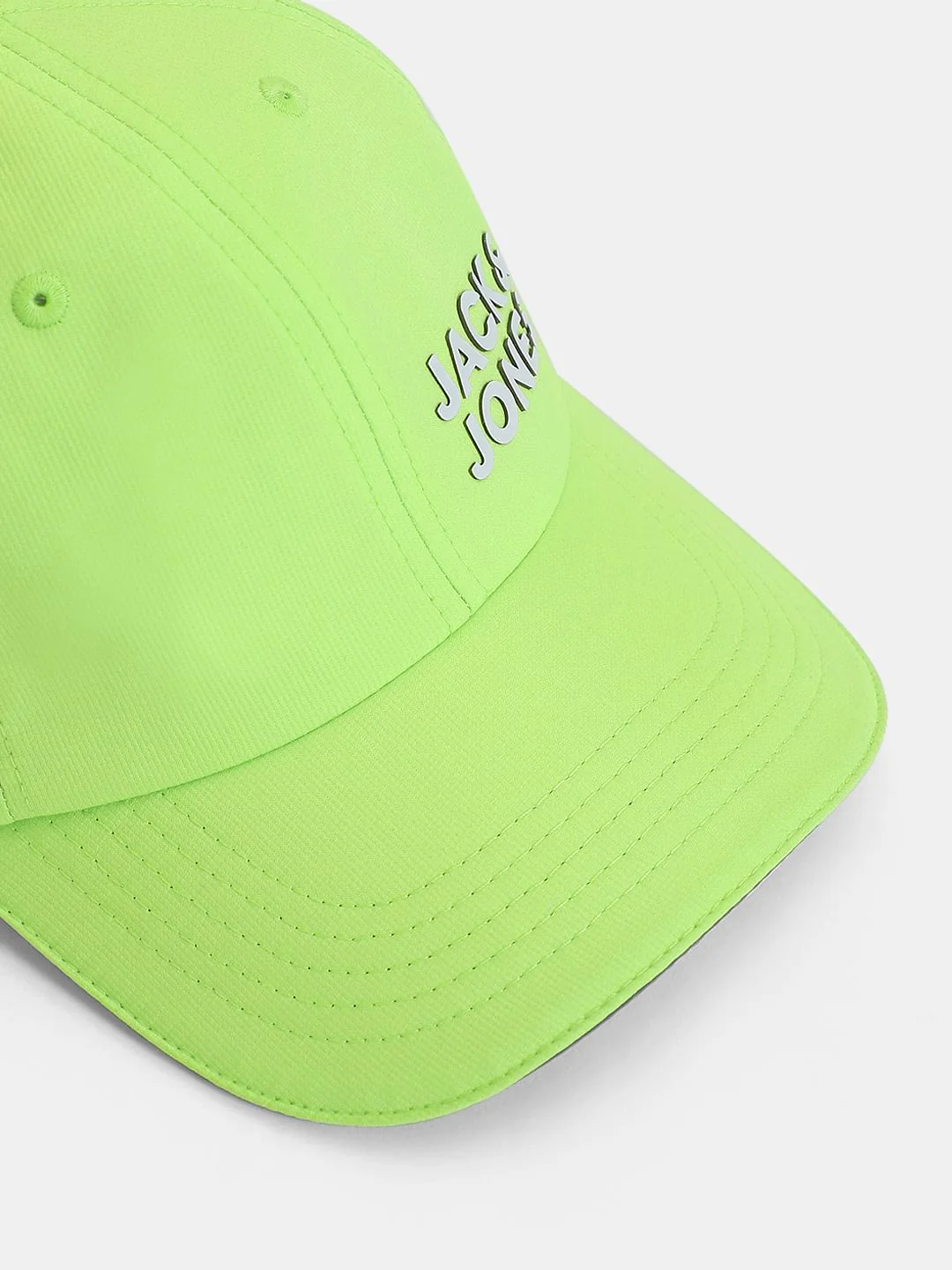 Neon Green Logo Print Activewear Cap - Image 4