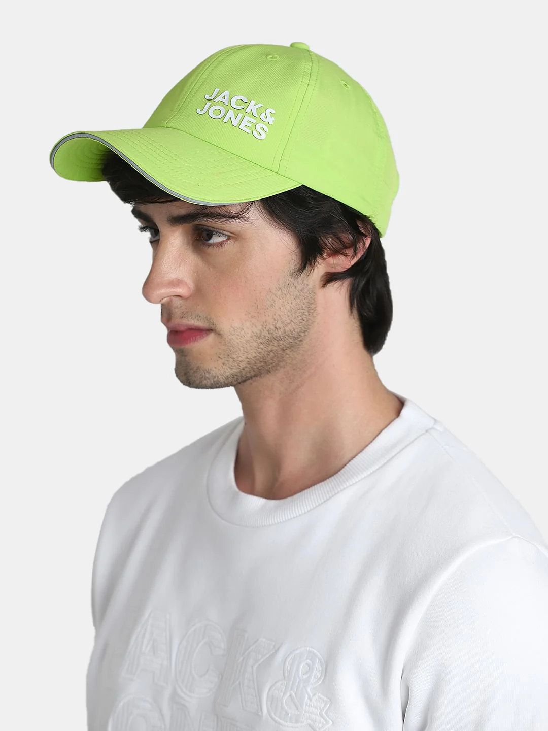 Neon Green Logo Print Activewear Cap - Image 6