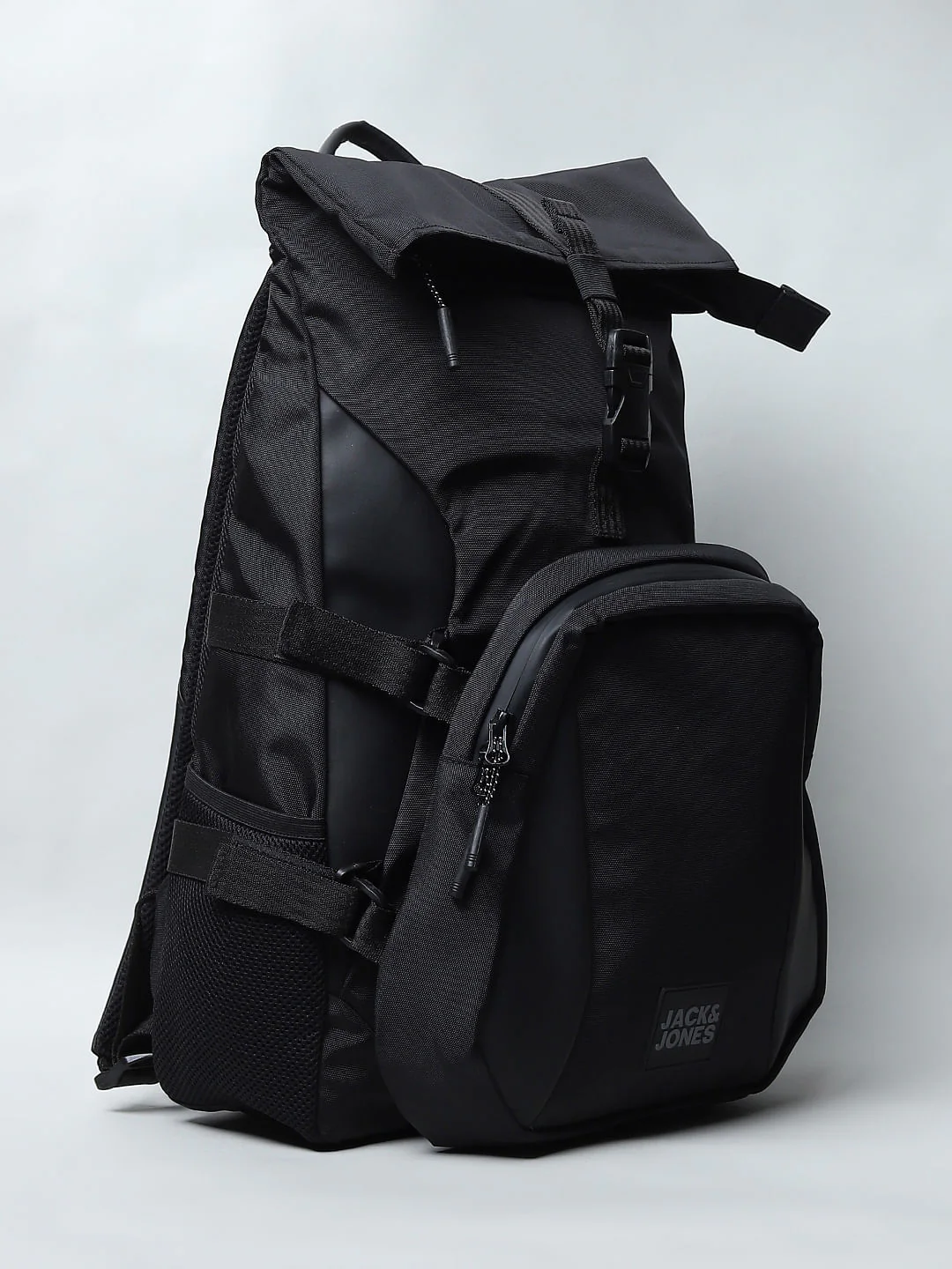Black Roll Top Backpack - Image 3