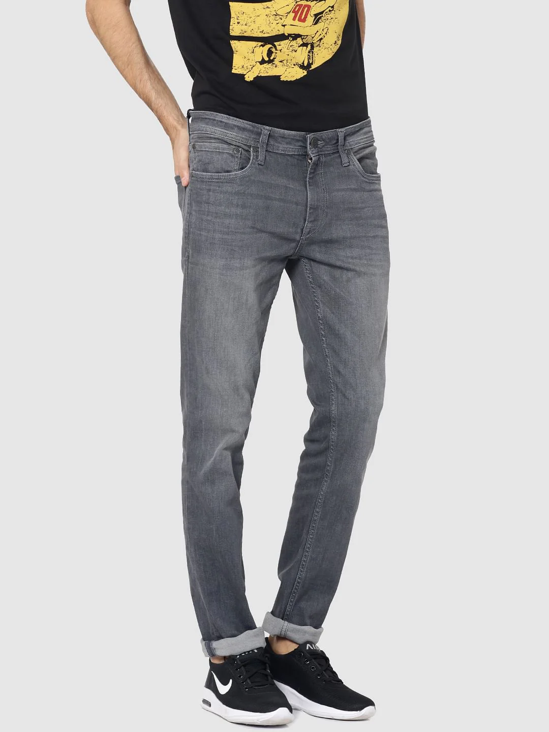 Grey Low Rise Ben Skinny Jeans - Image 4