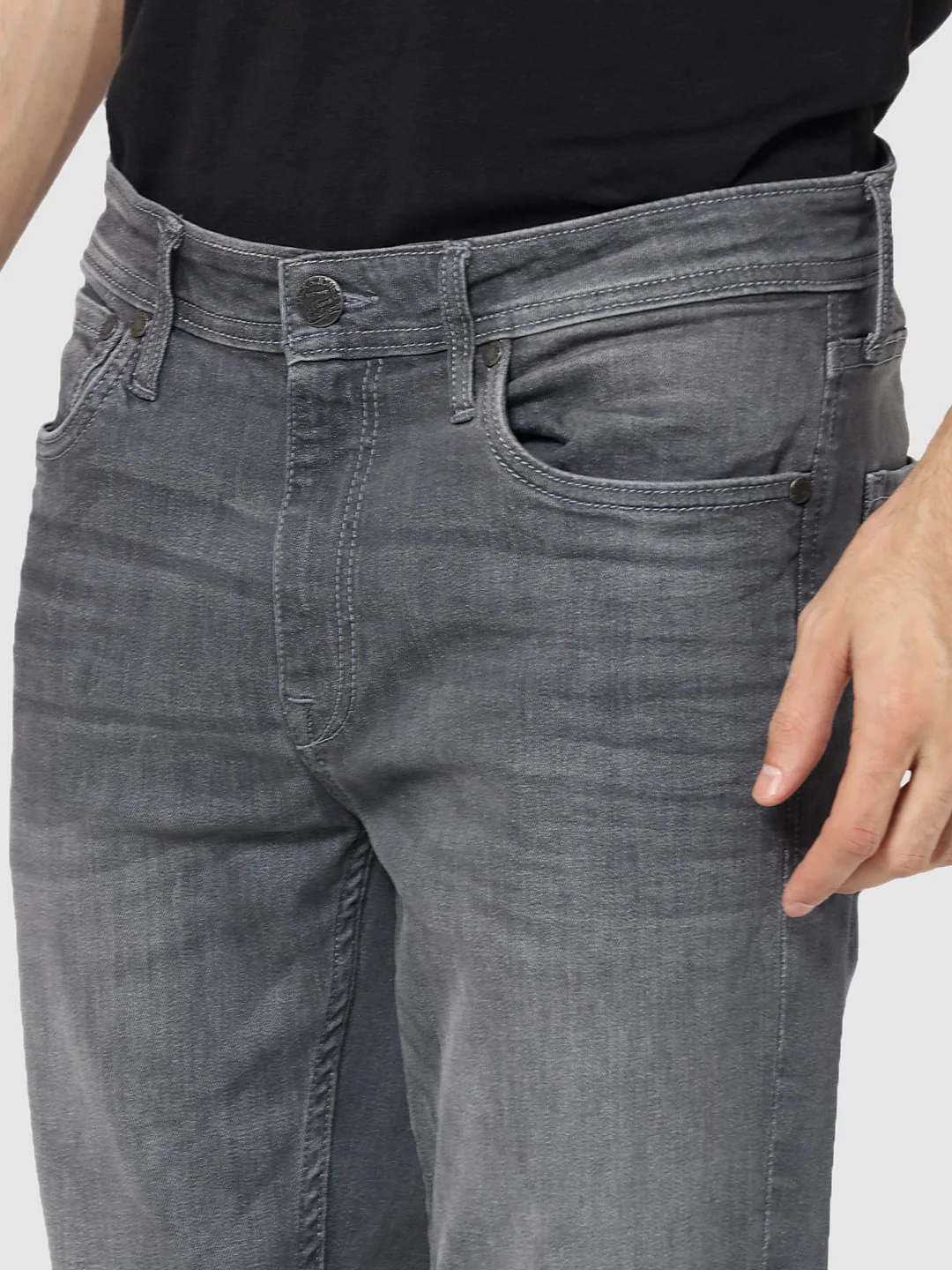 Grey Low Rise Ben Skinny Jeans - Image 6