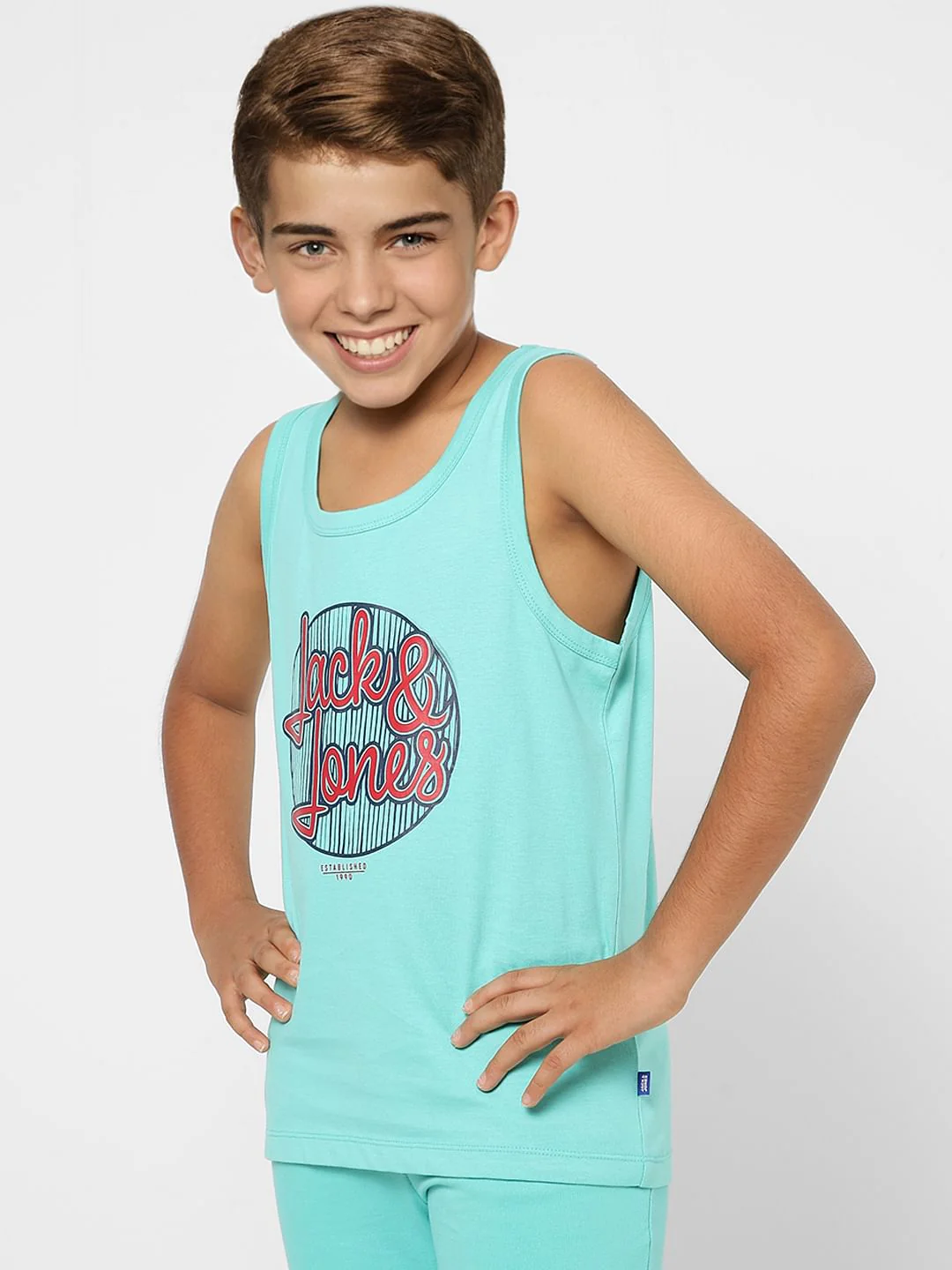 BOYS Blue Printed Vest T-shirt - Image 3