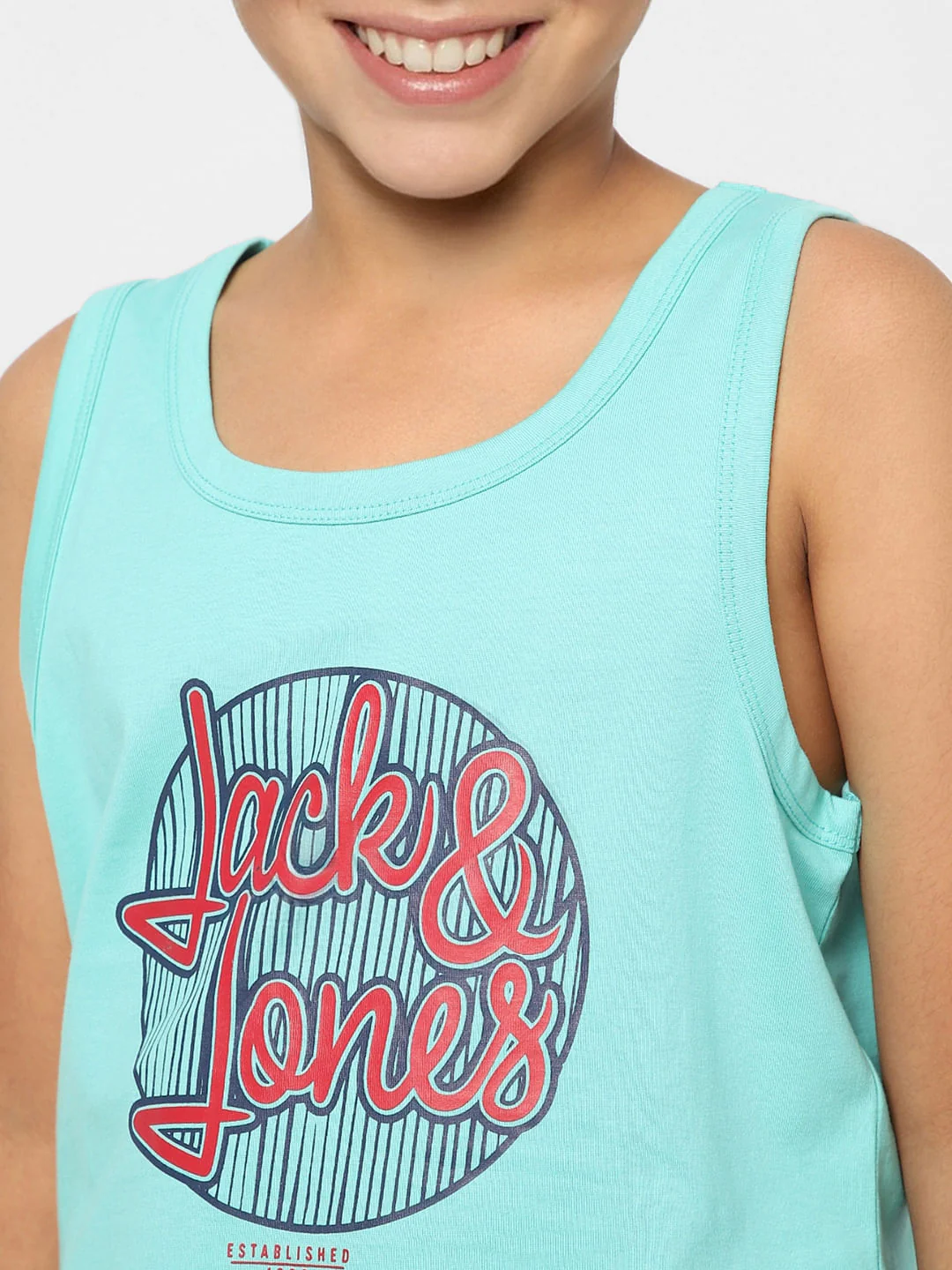 BOYS Blue Printed Vest T-shirt - Image 5