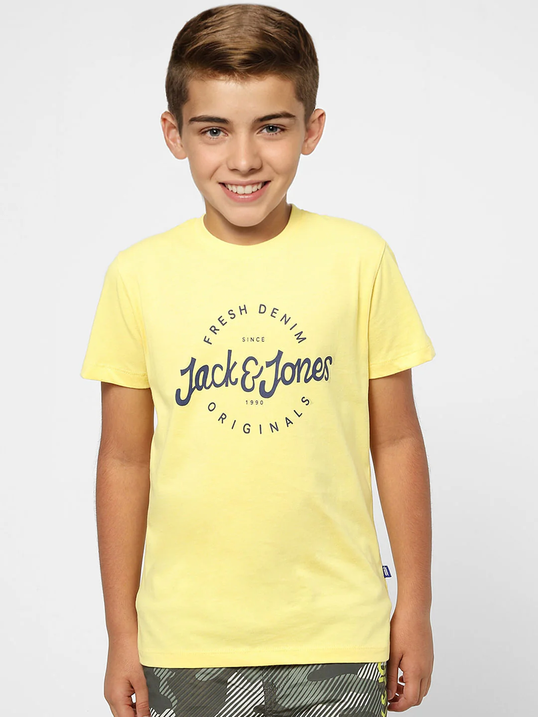 BOYS Yellow Printed Crew Neck T-shirt - Image 2