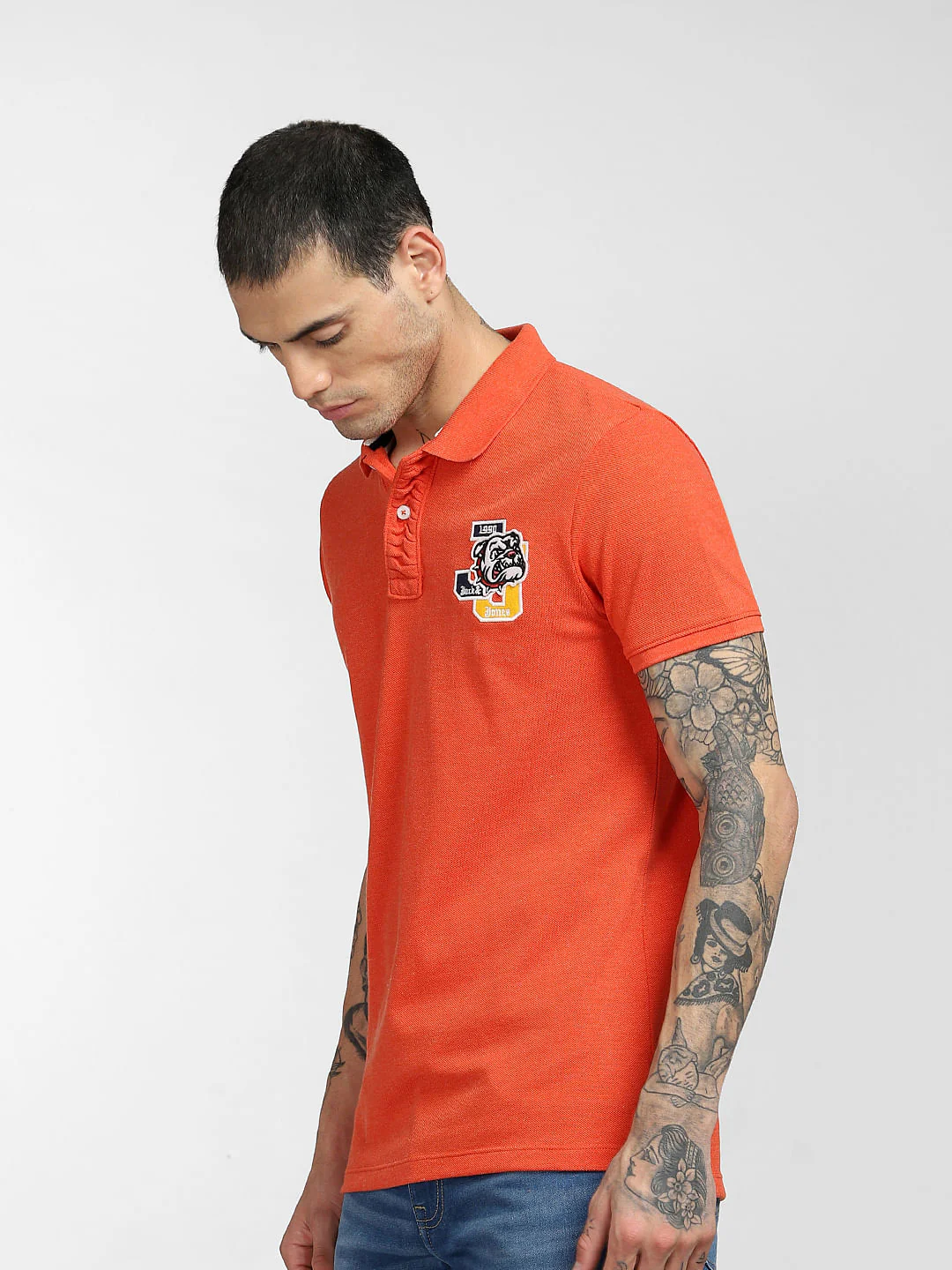 Red Printed Polo T-shirt - Image 3