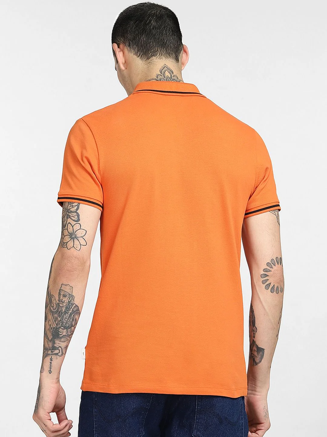Orange Logo Print Polo T-shirt - Image 4