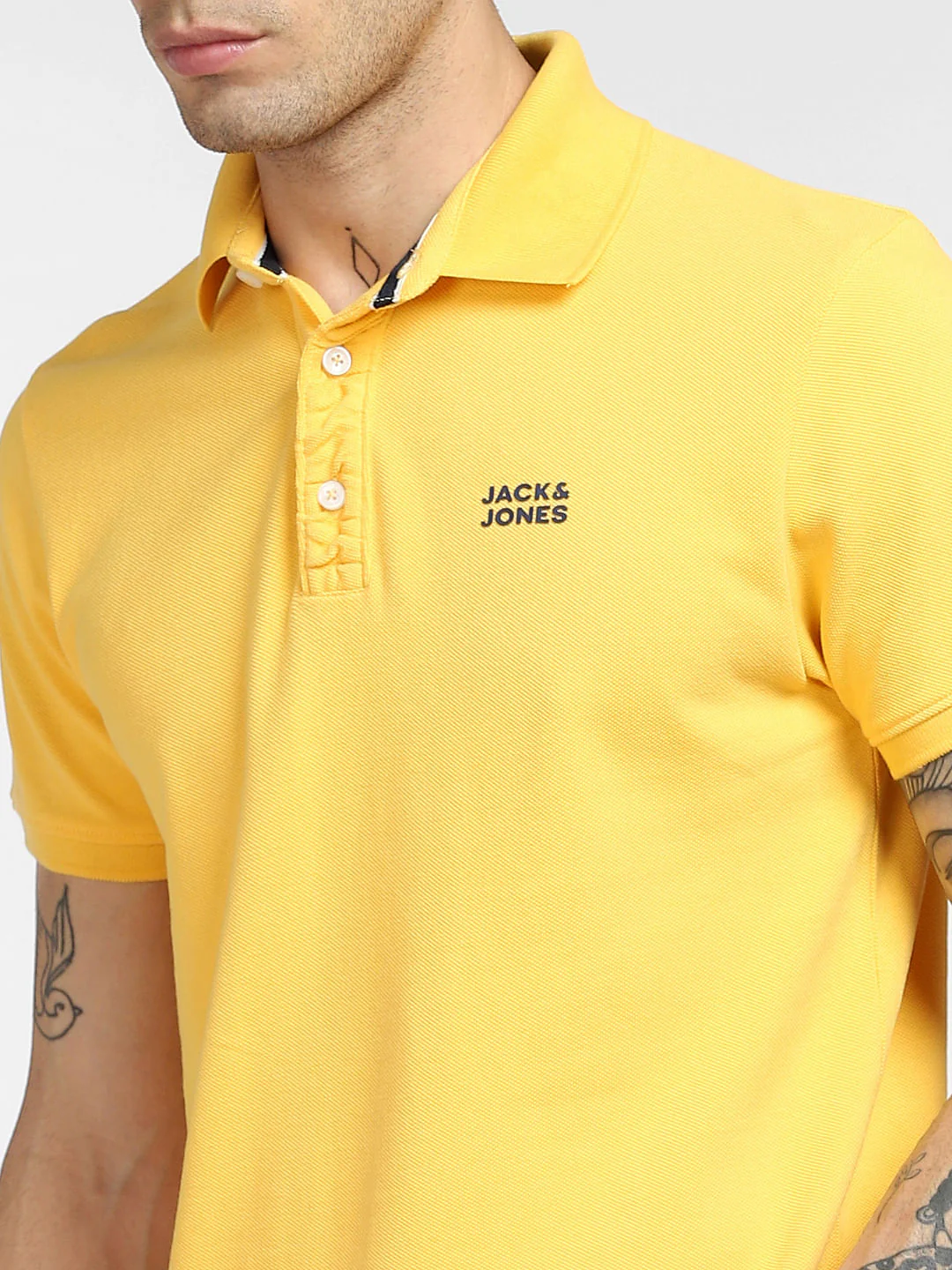 Yellow Logo Print Polo T-shirt - Image 5