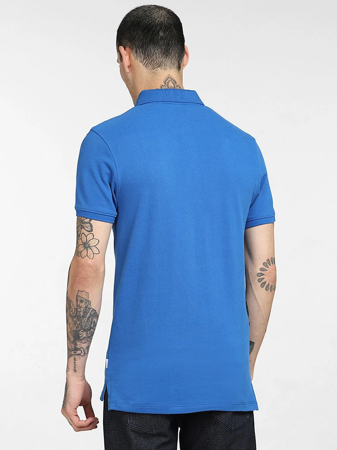 Blue Logo Print Polo T-shirt - Image 4