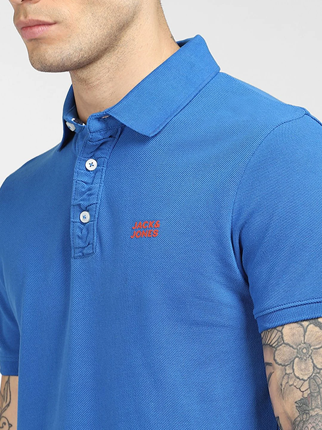 Blue Logo Print Polo T-shirt - Image 5