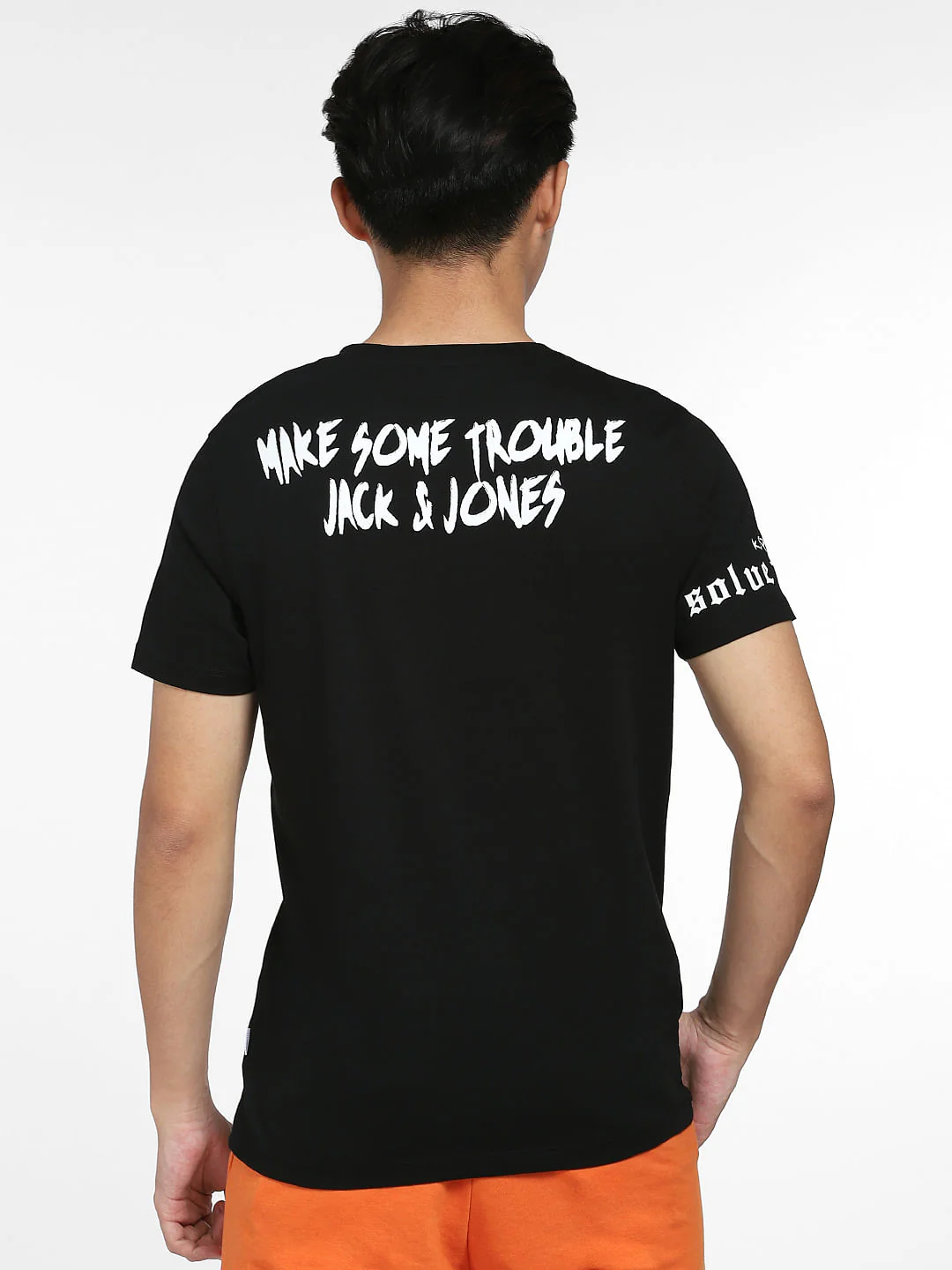 Black Typographic Print Crew Neck T-shirt - Image 4