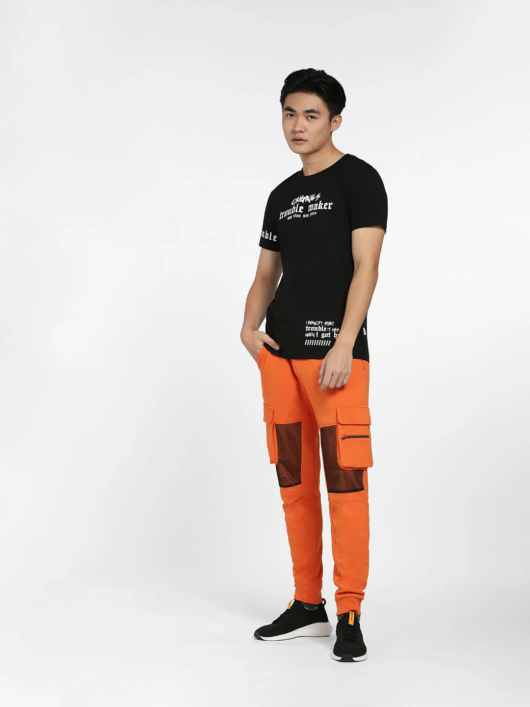 Black Typographic Print Crew Neck T-shirt - Image 6