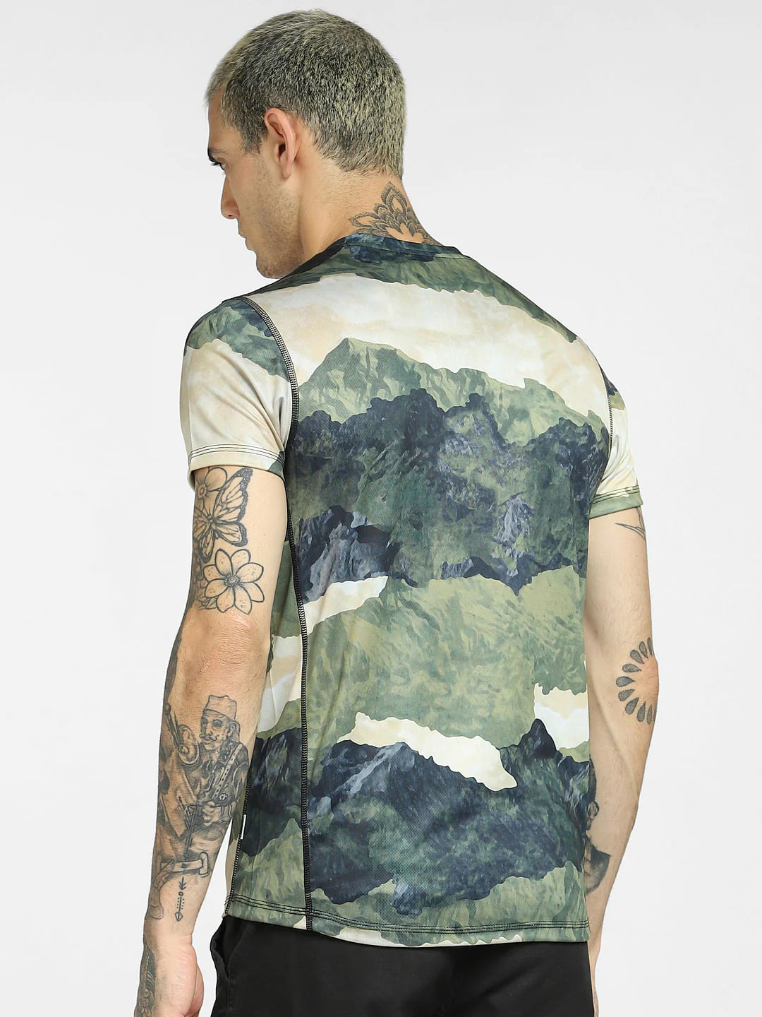 Green All Over Print Crew Neck T-shirt - Image 4
