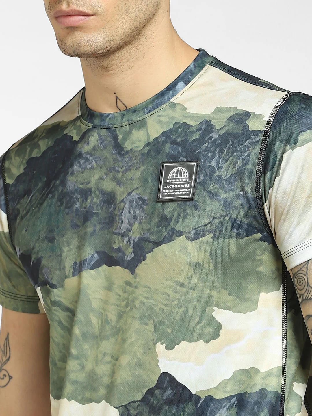 Green All Over Print Crew Neck T-shirt - Image 5
