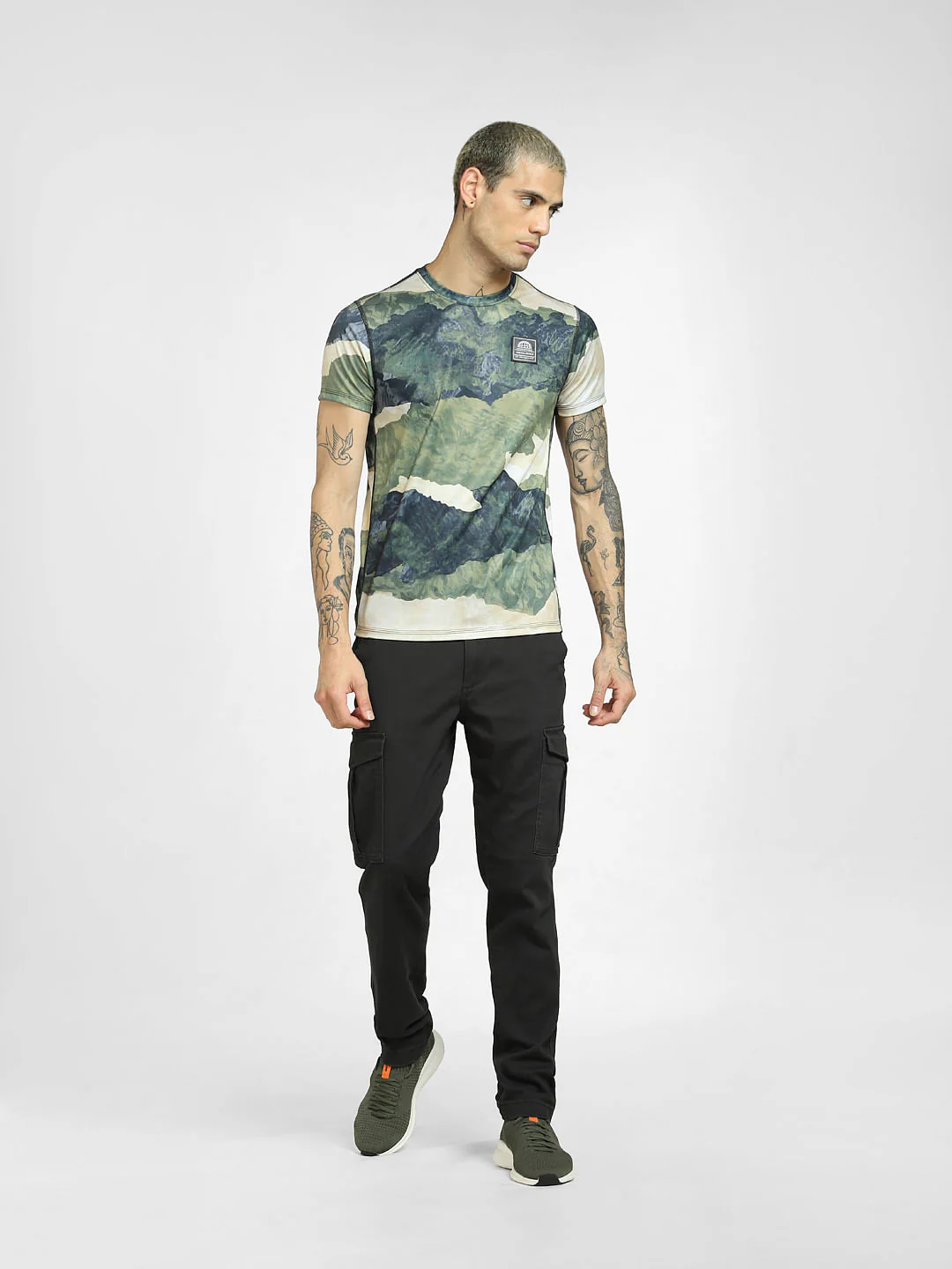 Green All Over Print Crew Neck T-shirt - Image 6
