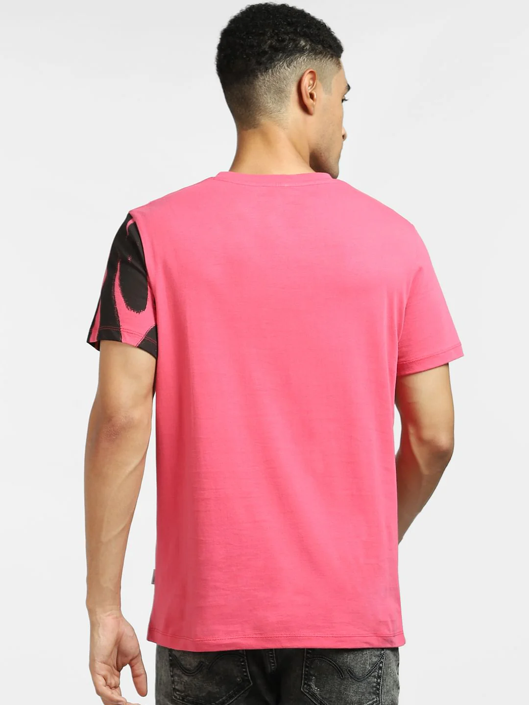 Pink Large Logo Print Crew Neck T-shirt - Image 4