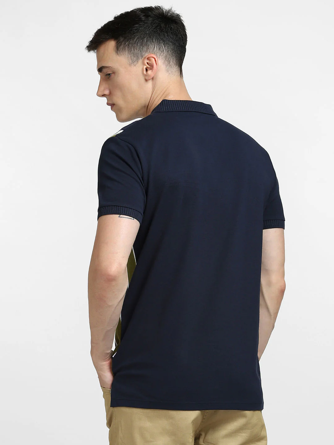 Green Striped Polo Neck T-shirt - Image 4