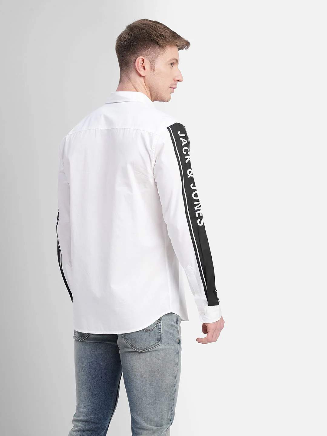 White Tape Detail Full Sleeves Shirt - Image 4