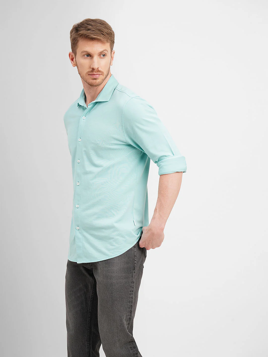 Sky Blue Full Sleeves Shirt - Image 3