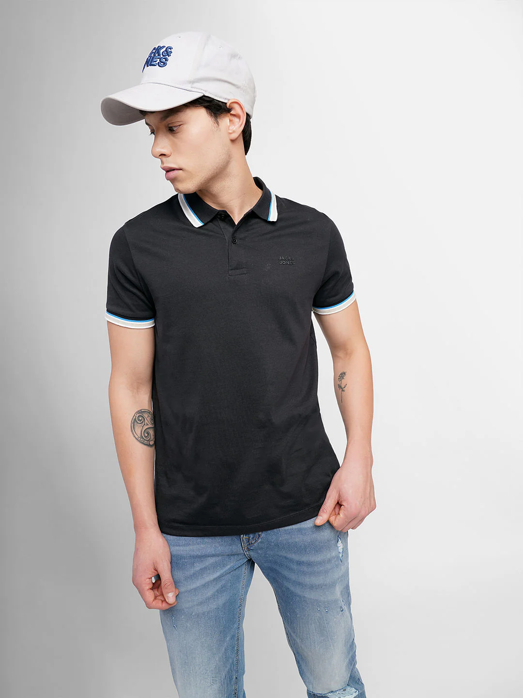 Black Polo Neck T-Shirt
