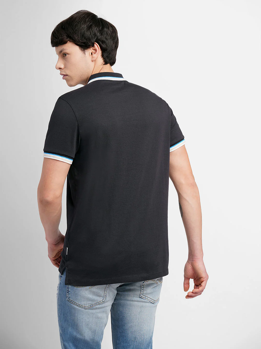 Black Polo Neck T-Shirt - Image 4