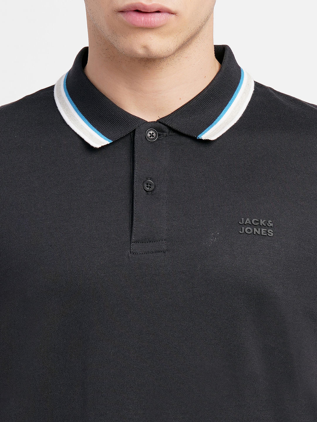 Black Polo Neck T-Shirt - Image 5