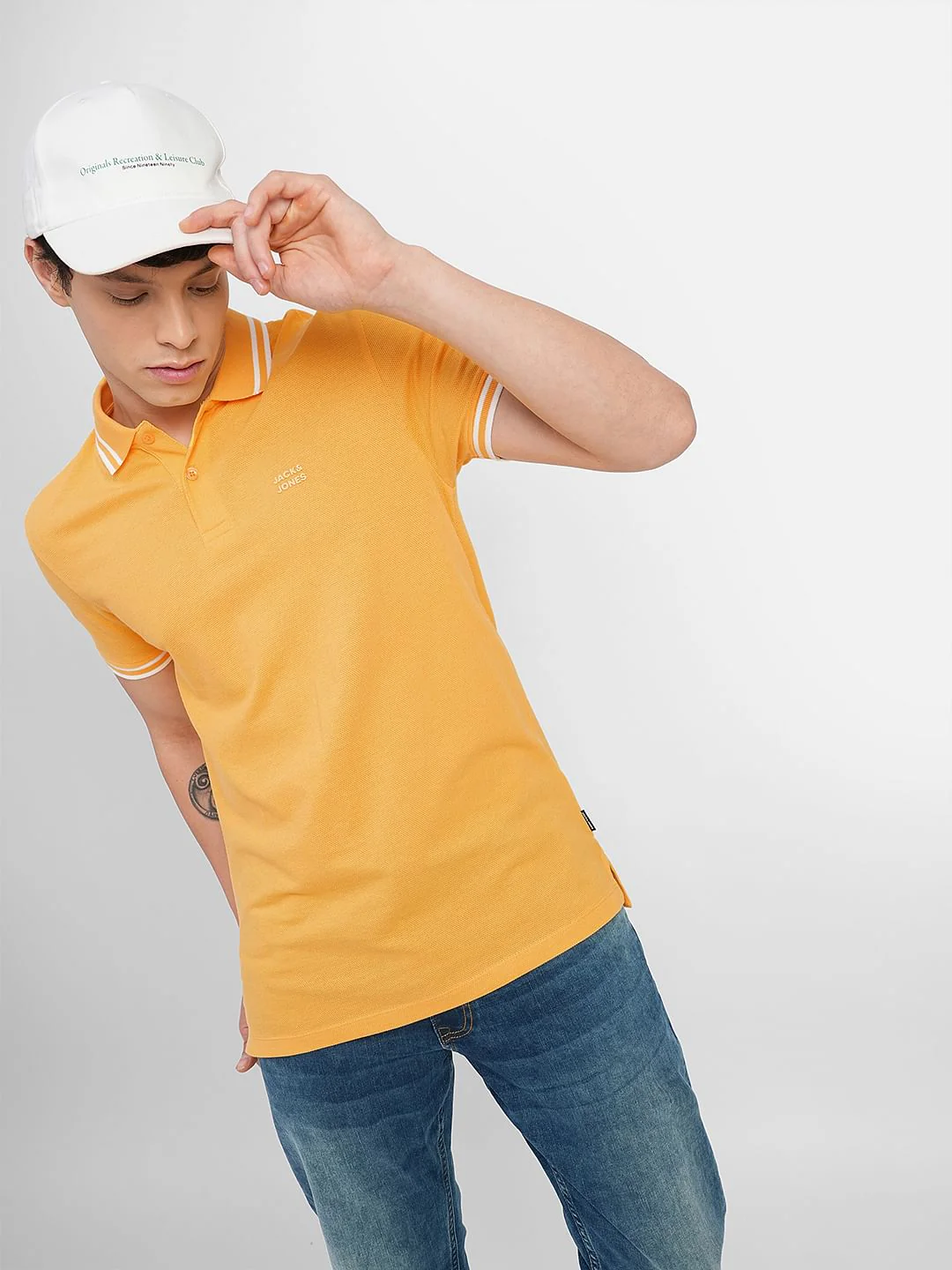 Yellow Contrast Tipping Polo T-shirt